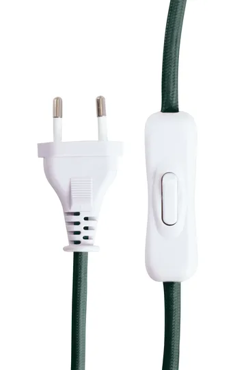 Castello 24 table lamp - Dark green marble, white shade - Globen Lighting