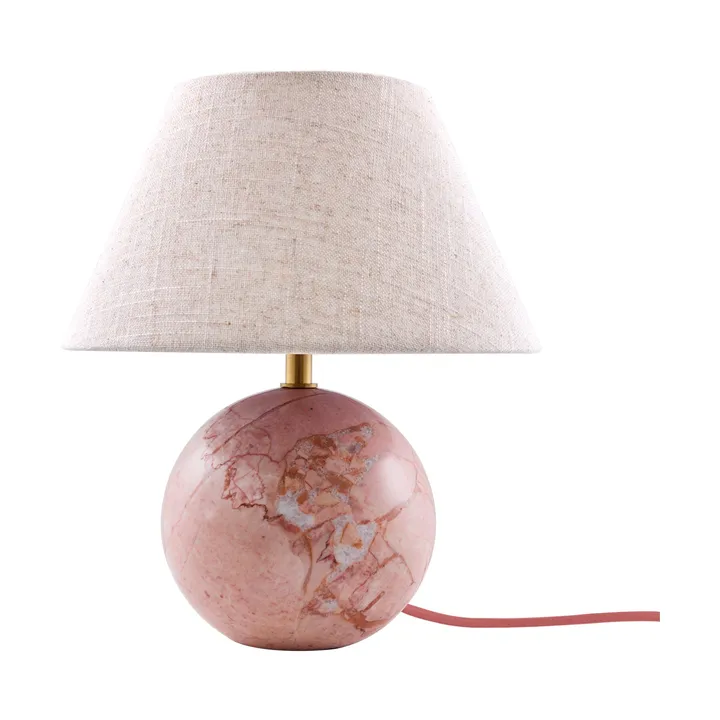 Castello 24 table lamp - Dusty pink marble, white shade - Globen Lighting