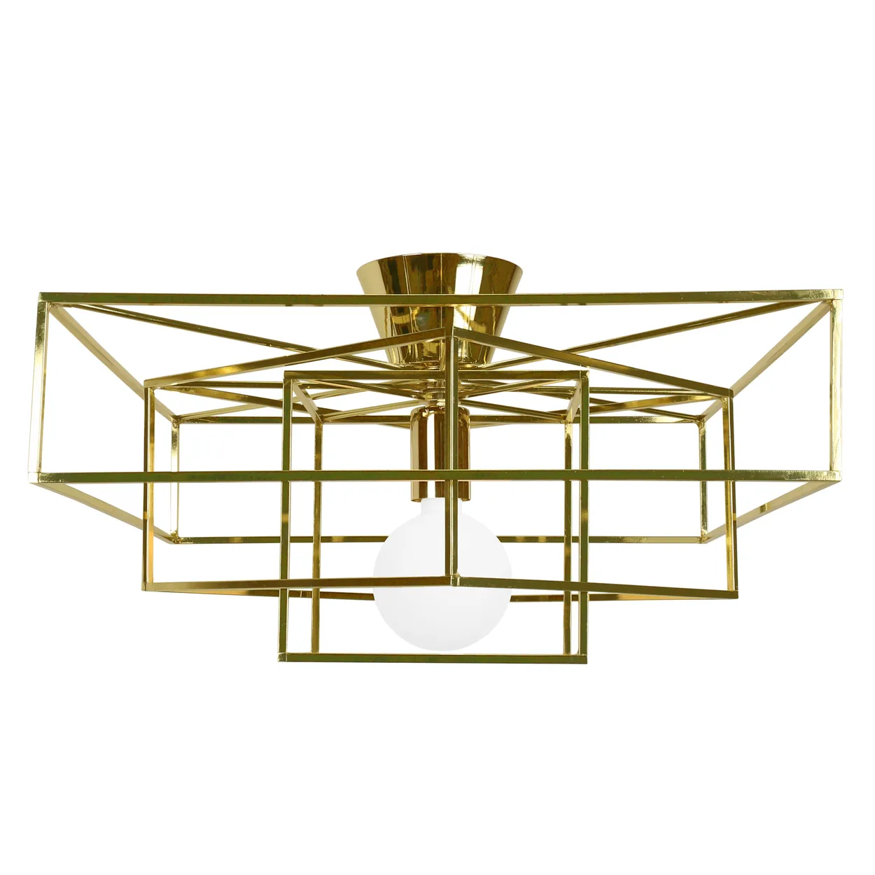 Globen Lighting Ceiling cube brass | Scandinavian Design | Ceiling lights | Gold-coloured