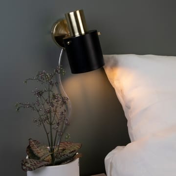 Clark 1 wall lamp brushed brass - Black - Globen Lighting
