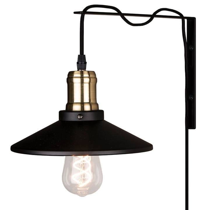 Disc wall lamp - Matte black-brushed brass - Globen Lighting