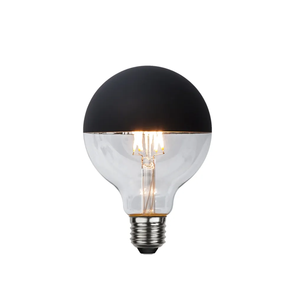 Glob LED light bulb, Clear, black top, e27, 2,8w e27, 4w Globen Lighting