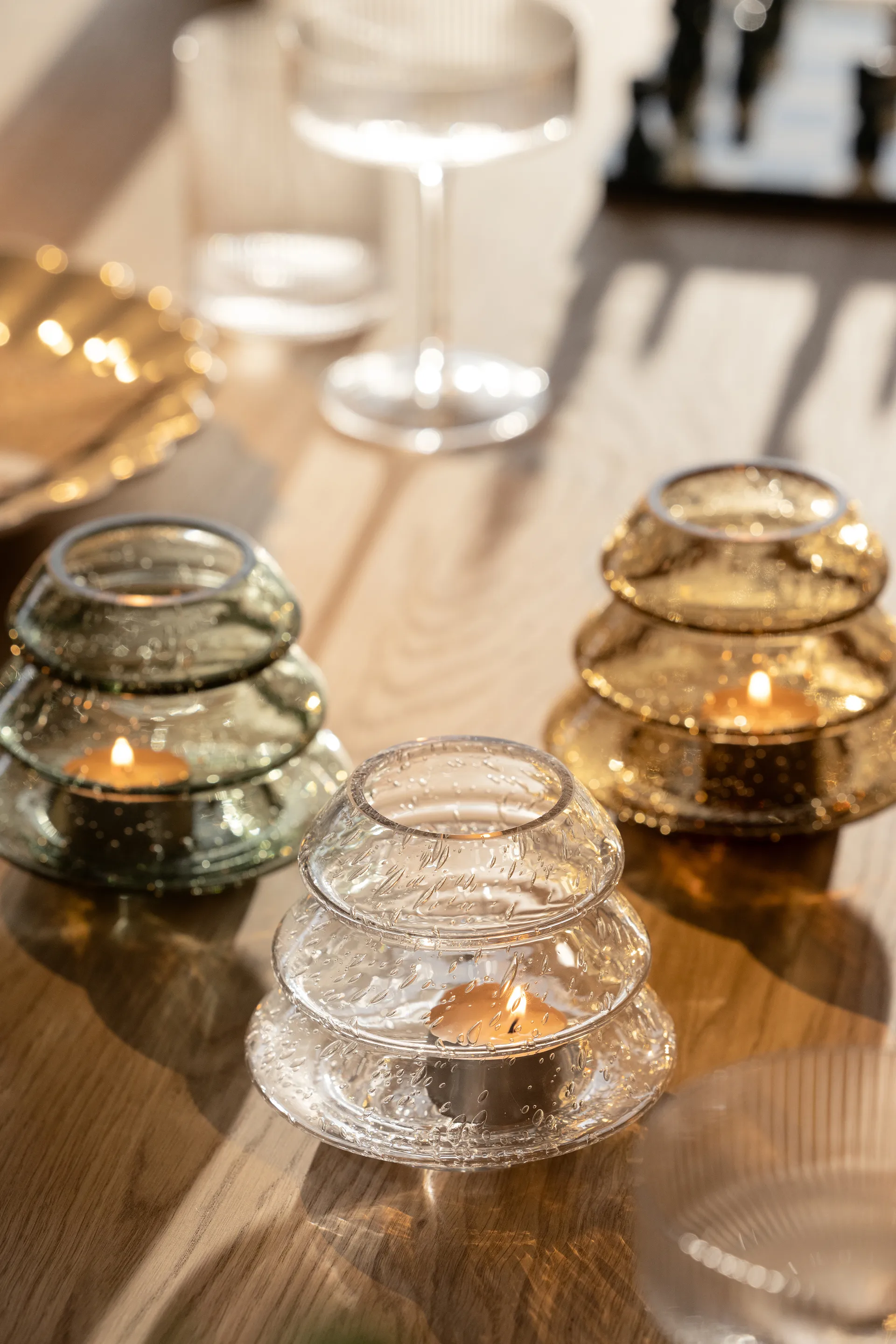 Gran 12 tealight holders, Clear Globen Lighting