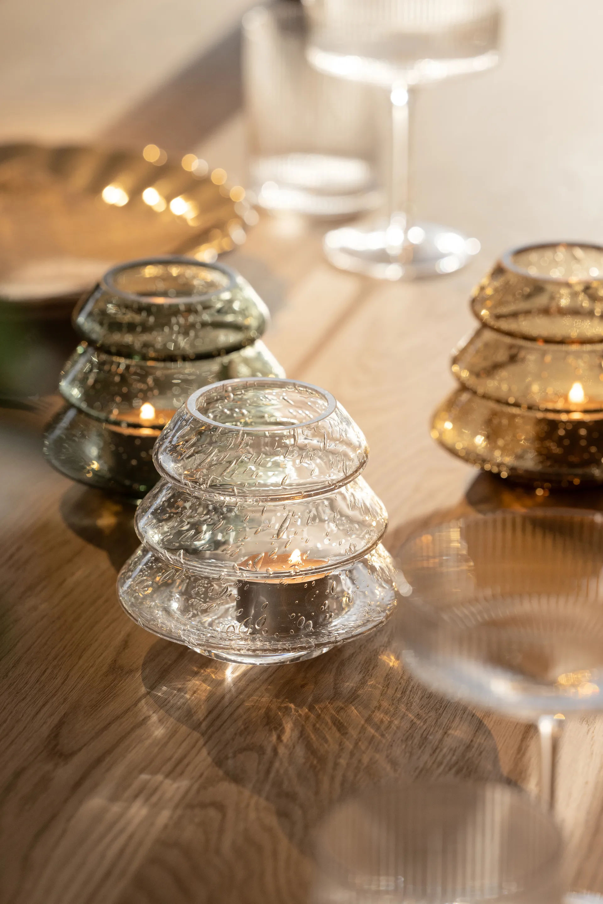 Gran 12 tealight holders, Clear Globen Lighting