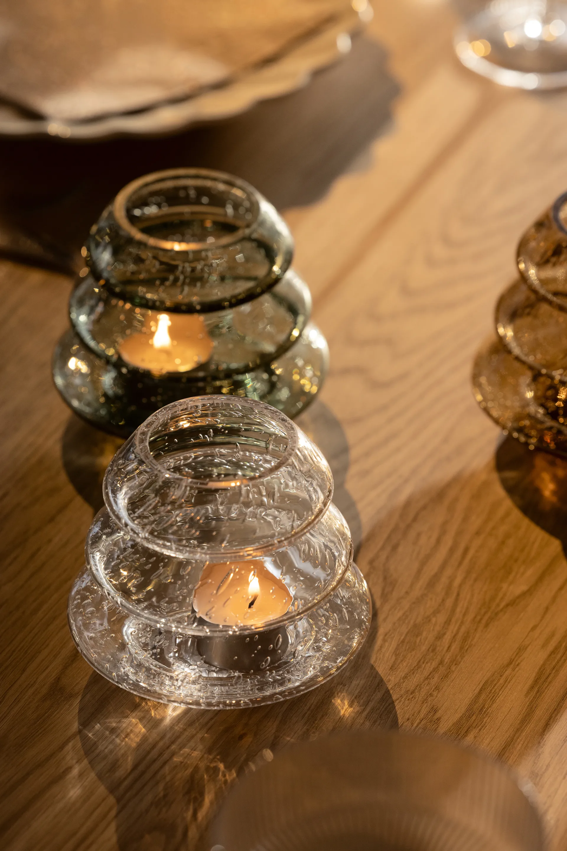 Gran 12 tealight holders, Clear Globen Lighting