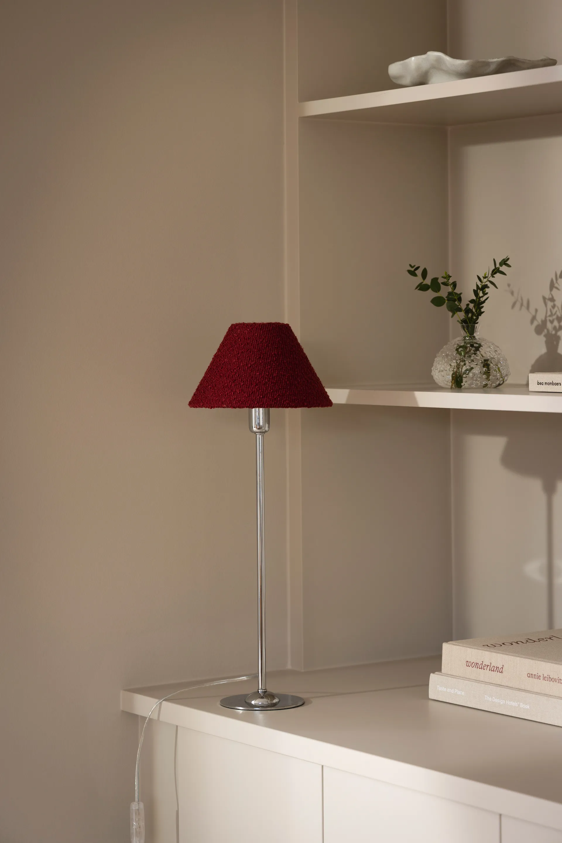 Iris 20 lampshade, Bouclé burgundy Globen Lighting