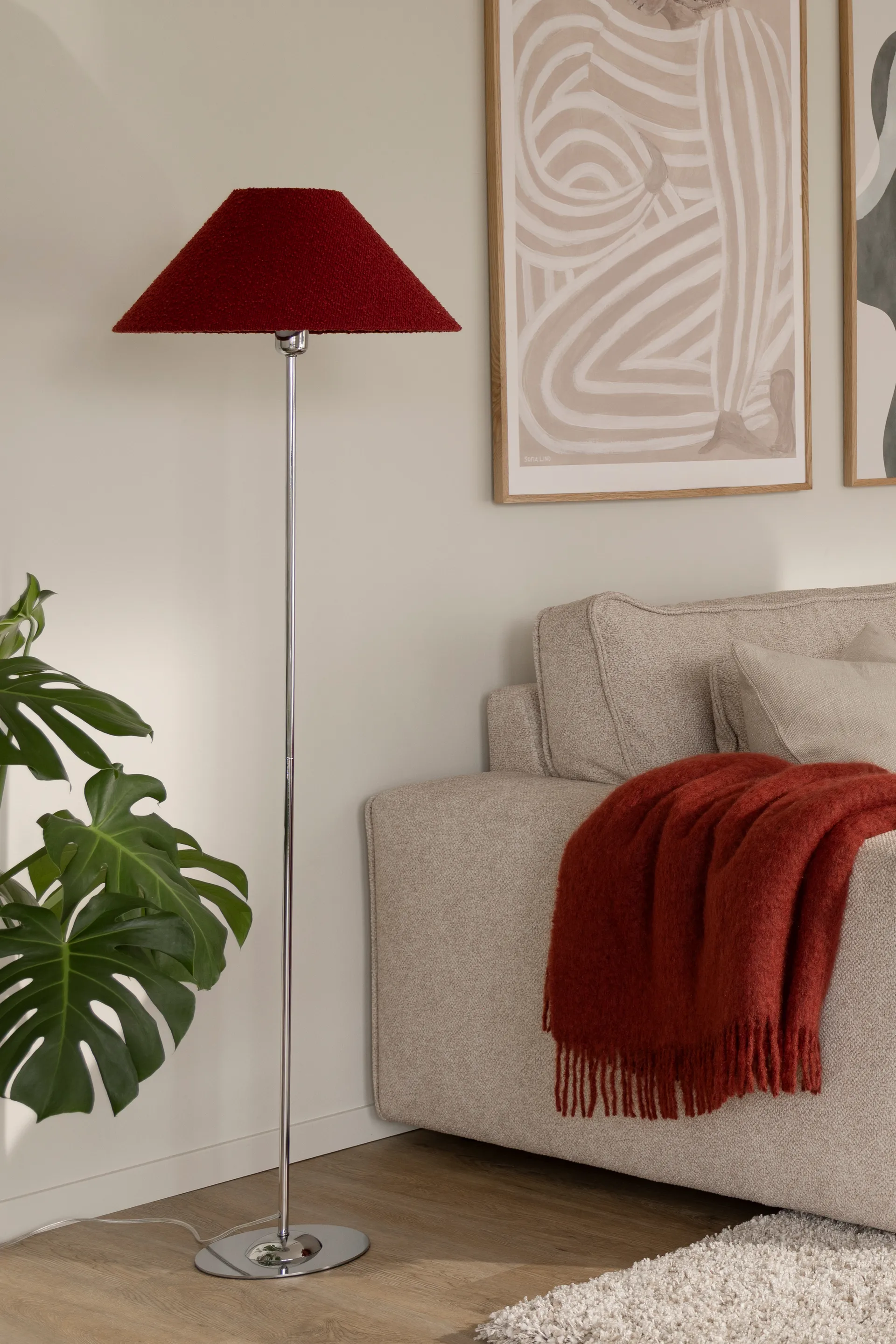 Iris floor lamp base, Chrome Globen Lighting