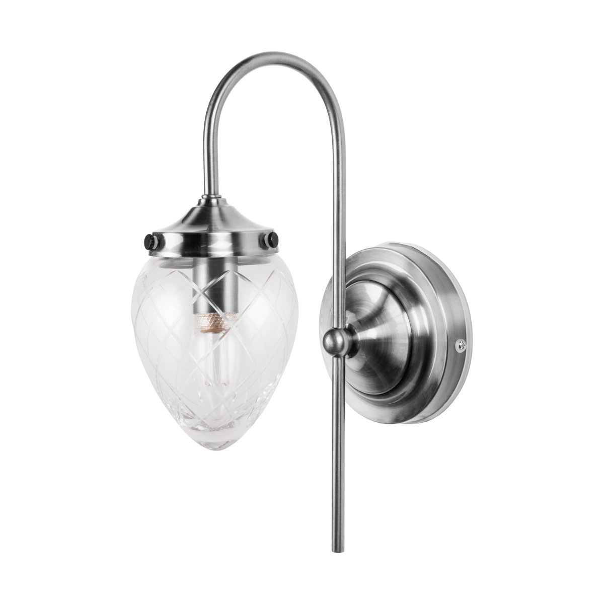 Globen Lighting Juni wall lamp Antique steel-clear | Scandinavian Design | Wall lights | Silver-coloured
