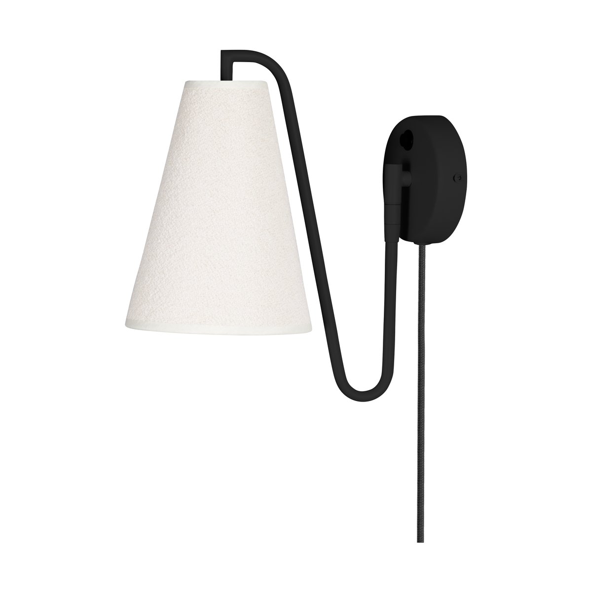 Globen Lighting Lou wall lamp Bouclé white-black | Scandinavian Design | Wall lights | Black