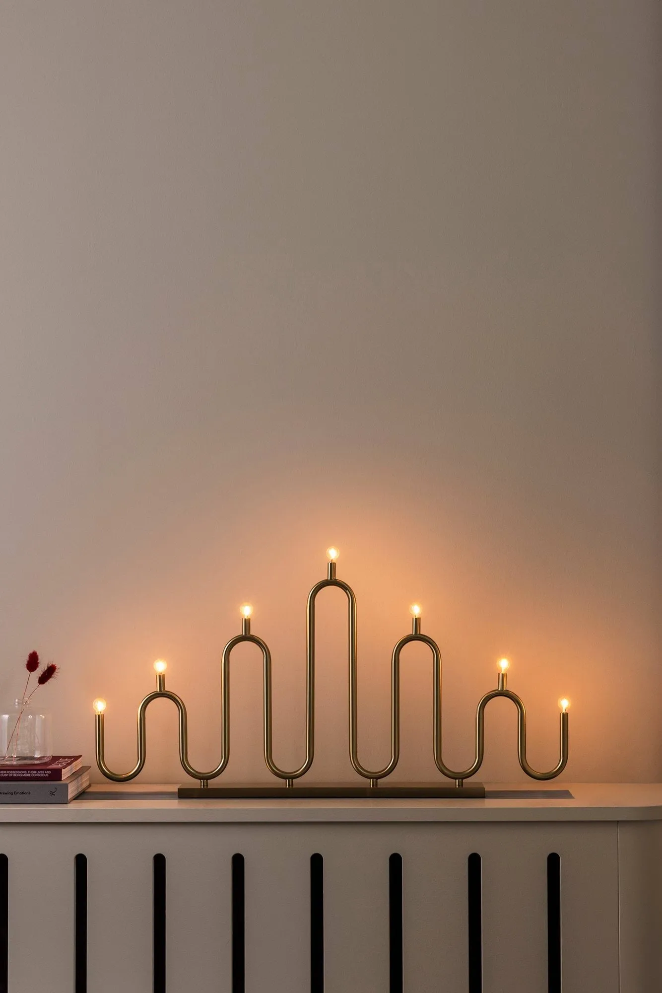 Noel 7 advent candle, Brushed brass Globen Lighting