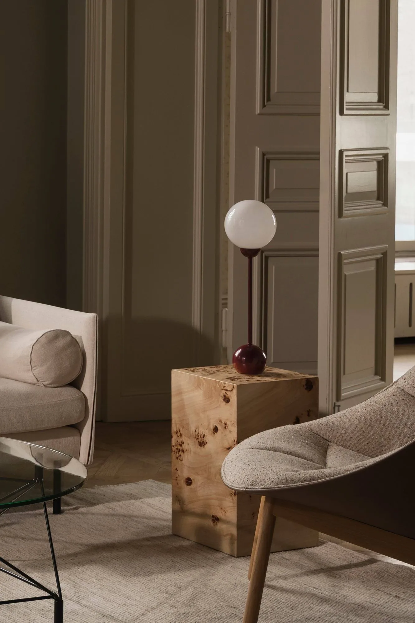 Ripley table lamp, Burgundy (red), 52 cm Globen Lighting