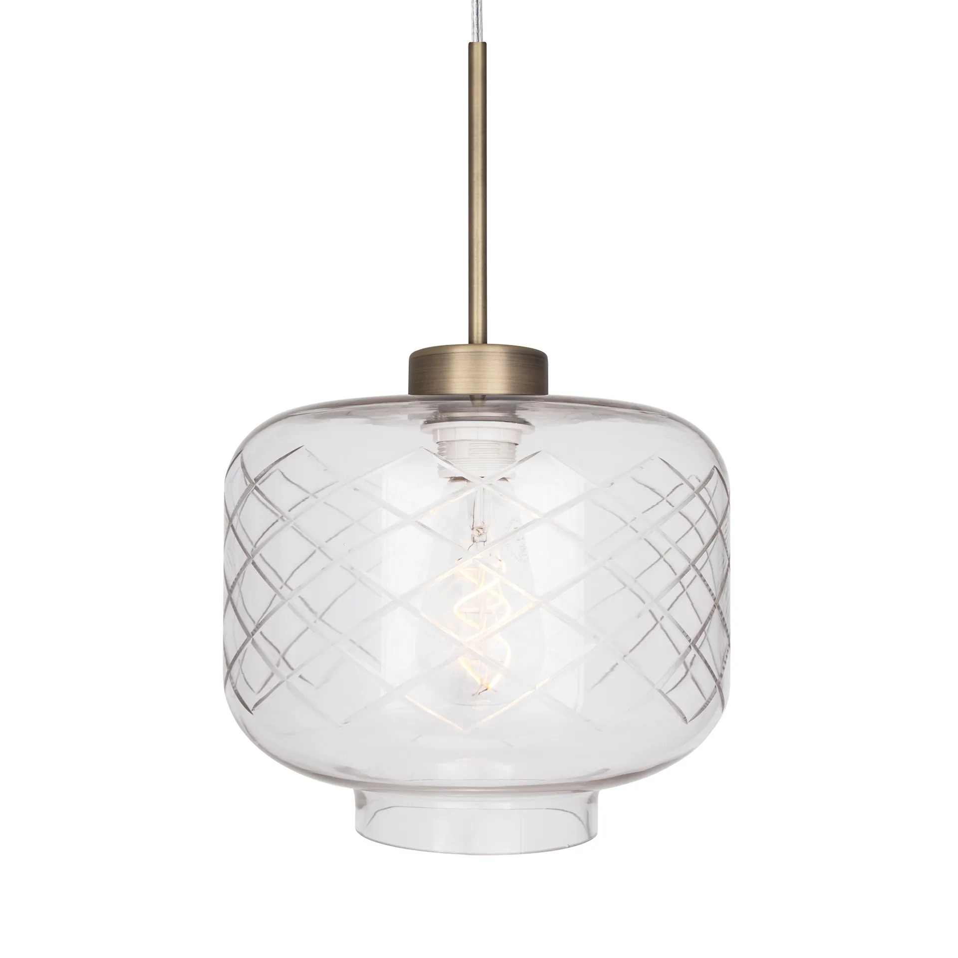 Ritz ceiling lamp slipat glass, Antique brass Globen Lighting