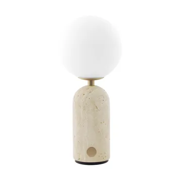 Torrano portable table lamp - Beige travertine, 27,5 cm - Globen Lighting