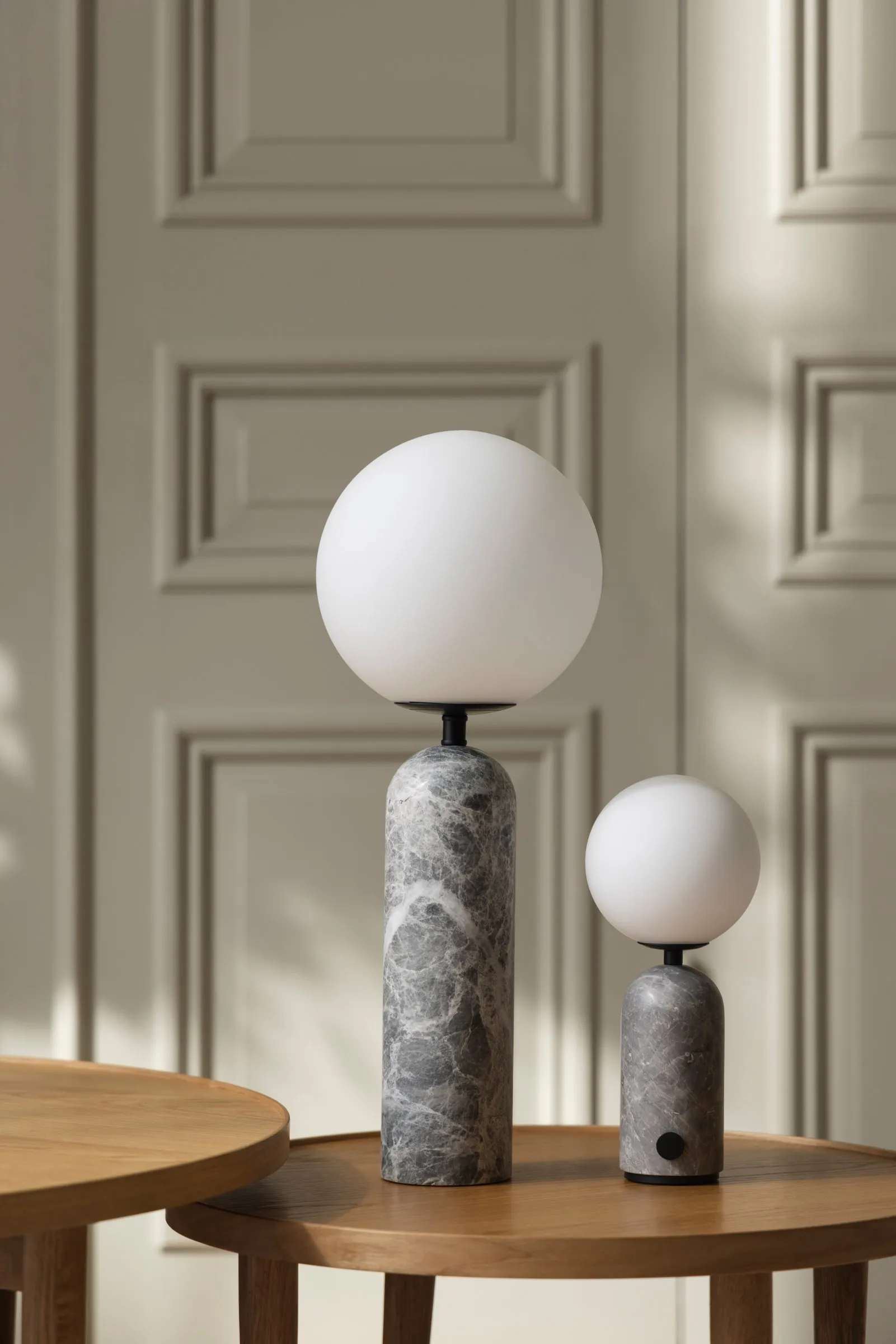 Torrano portable table lamp, Grey marble, 27,5 cm Globen Lighting