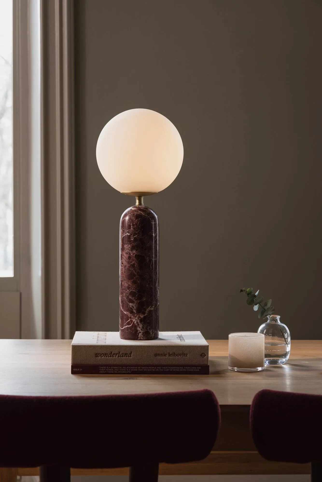 Torrano table lamp, Rosso Levanto Globen Lighting
