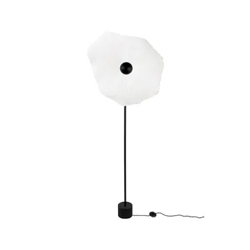 Tropez floor lamp - Nature, black stand - Globen Lighting