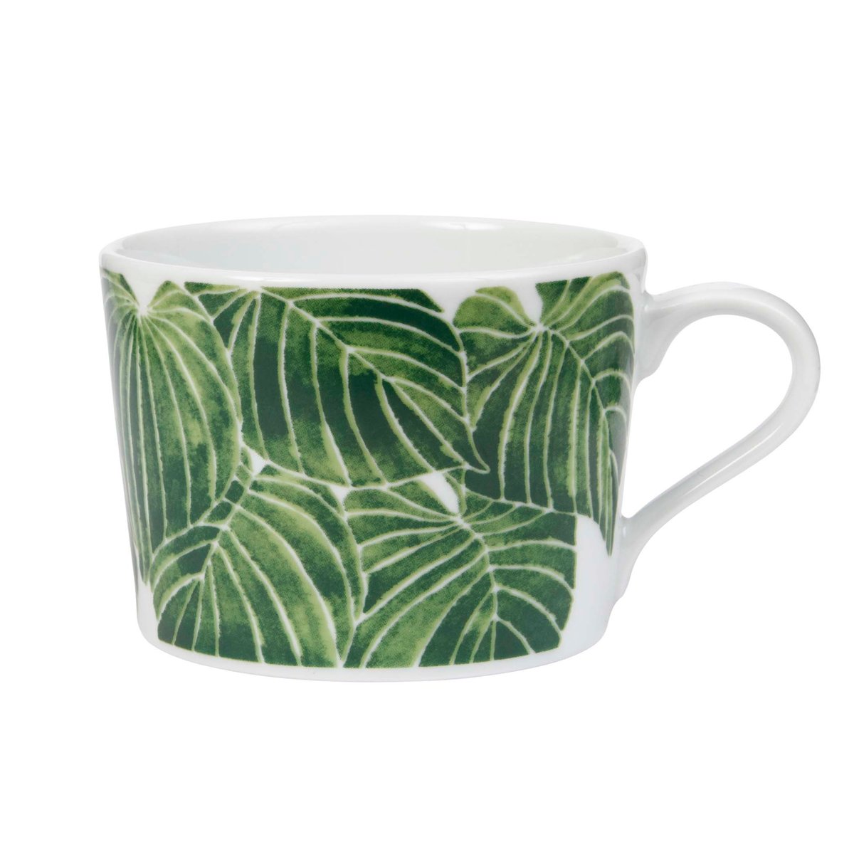 Götefors Porslin Botanica cup with handle green funkia