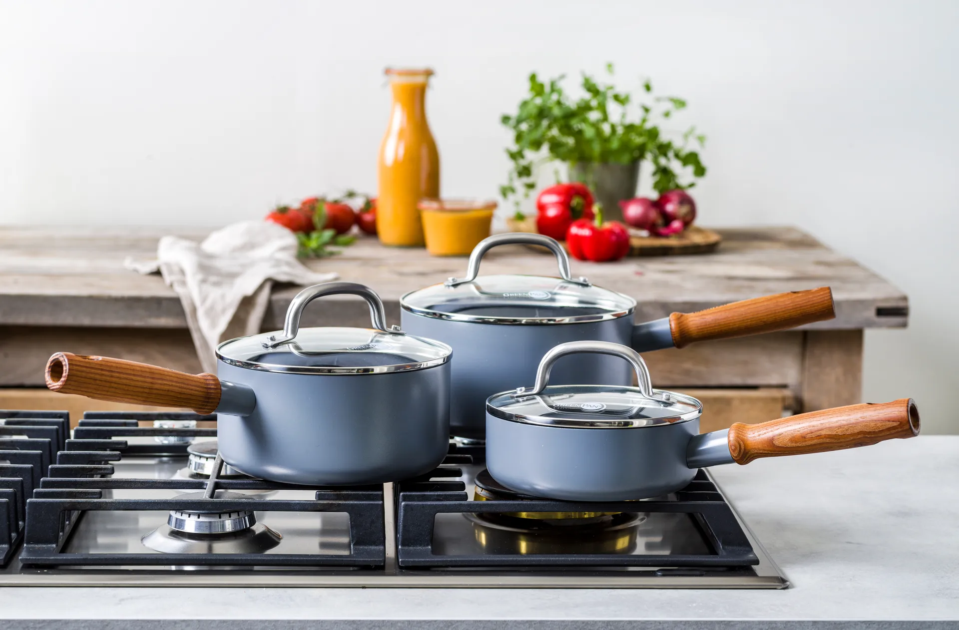 Mayflower Pro saucepan set + lid, 6 parts GreenPan