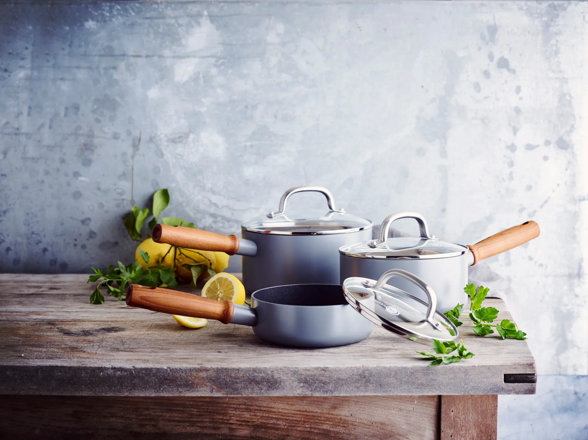 Mayflower Pro saucepan set + lid, 6 parts GreenPan