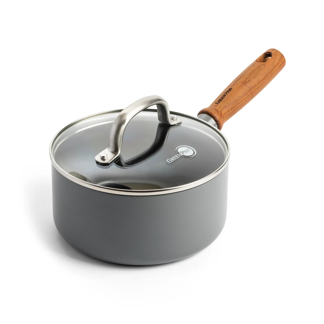 GreenPan Mayflower Pro saucepan with lid 18 cm | Scandinavian Design | Saucepans | Grey