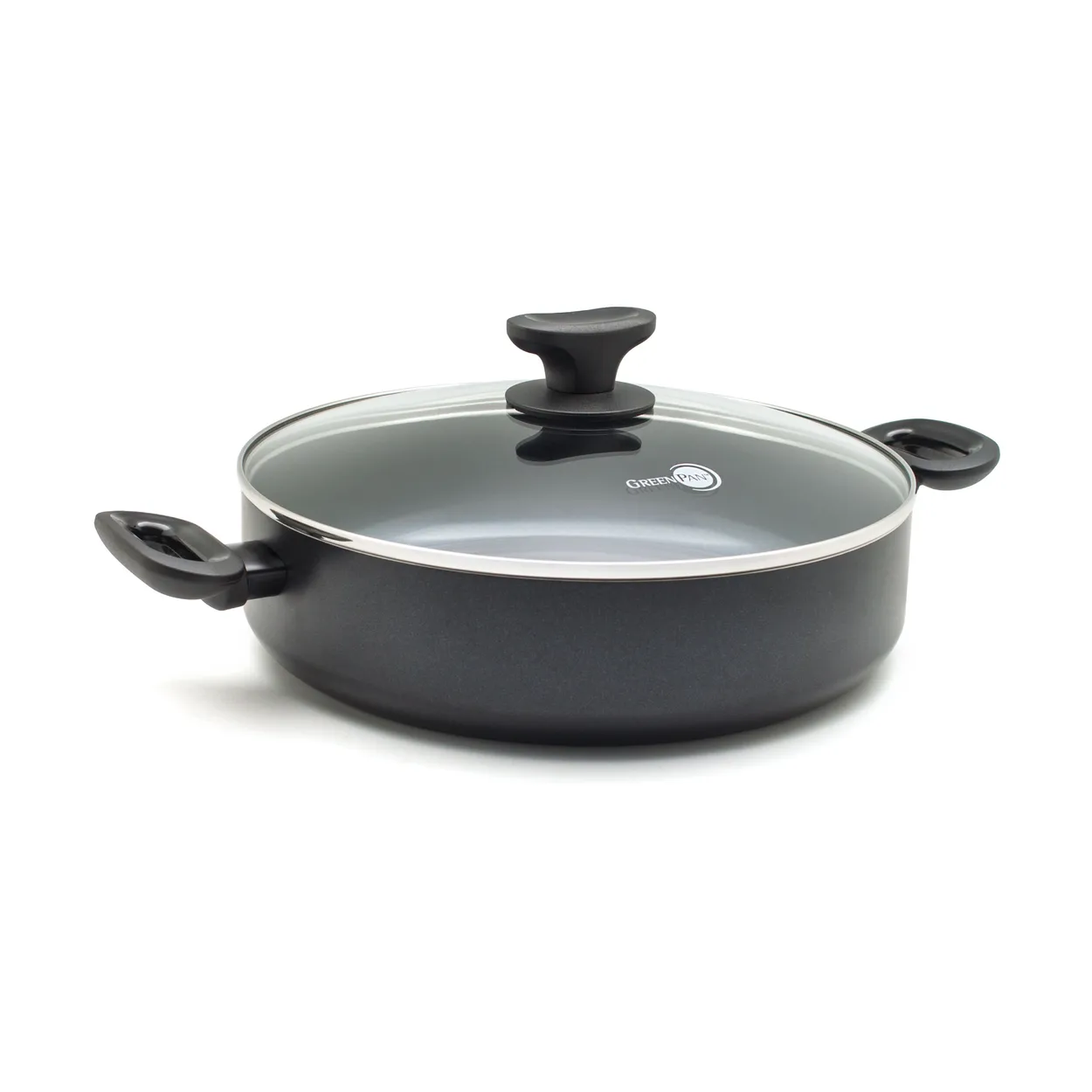 GreenPan Torino sauce pan with lid 28 cm | Scandinavian Design | Saucier & sauté pans | Black