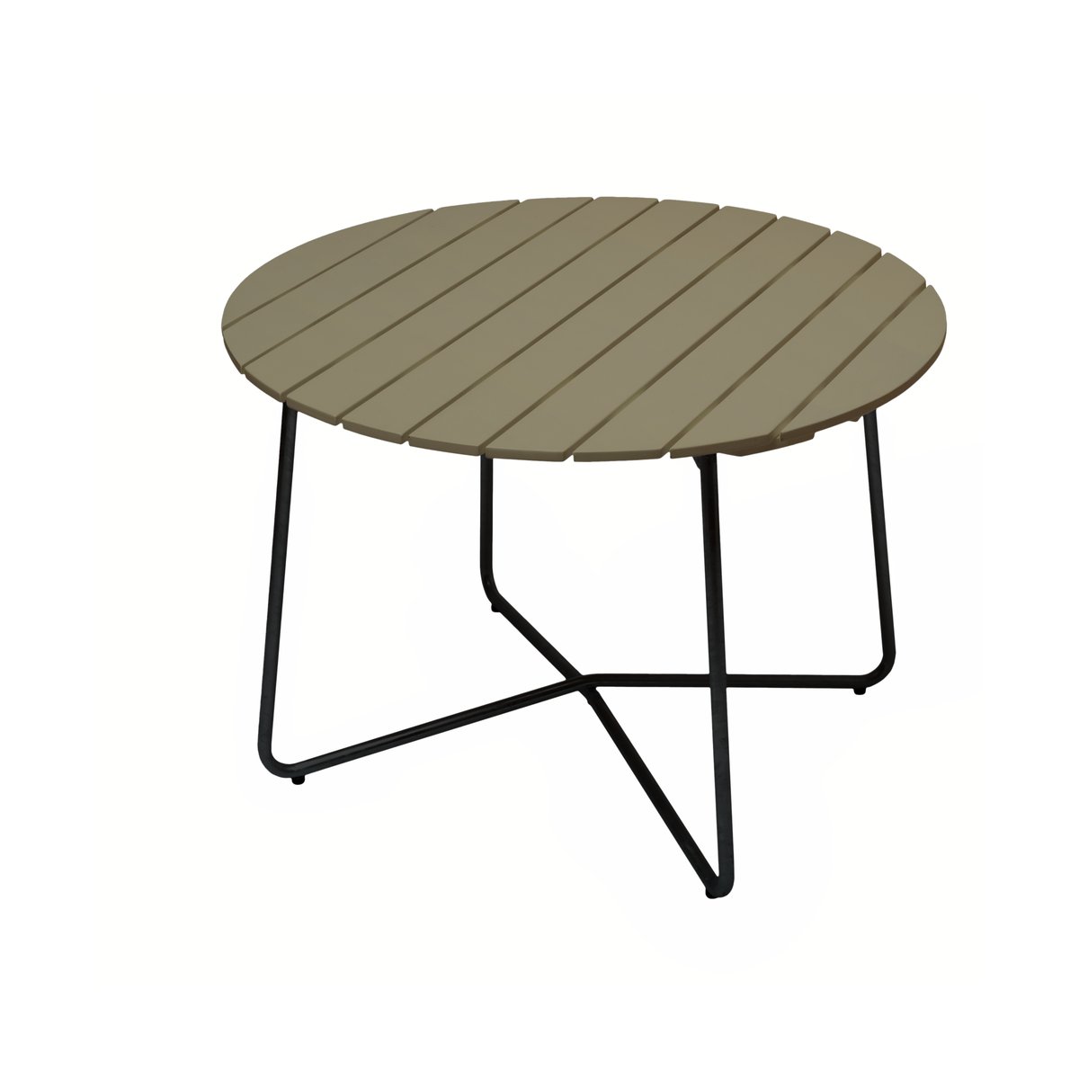 Grythyttan Stålmöbler 9A dining table Light green oak-black, o100 cm