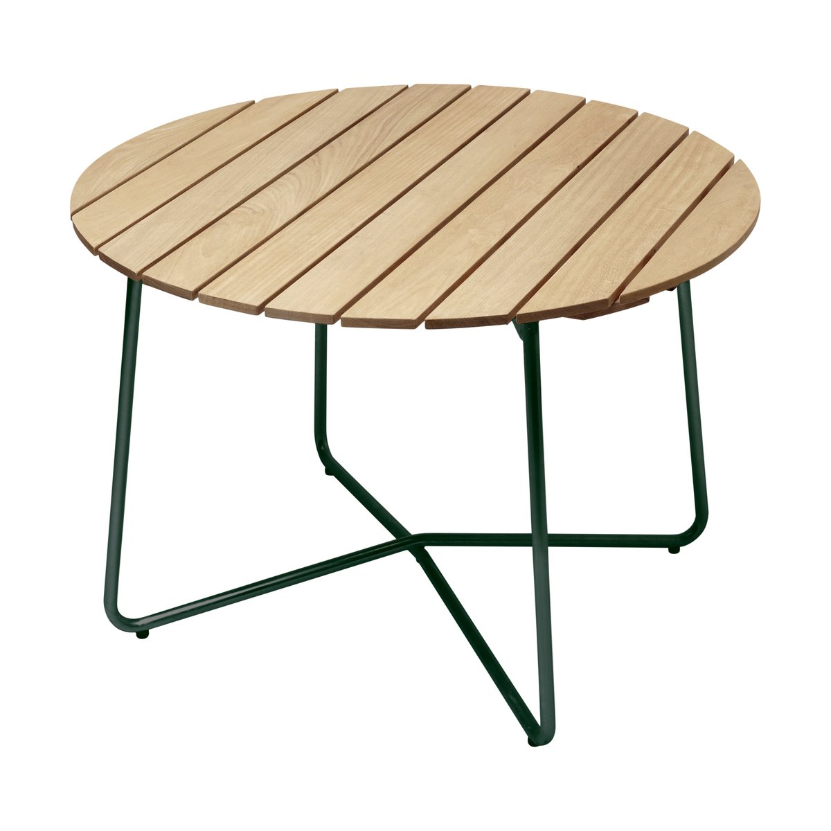 Grythyttan Stålmöbler 9A dining table Oiled pine-green, Ø100 cm