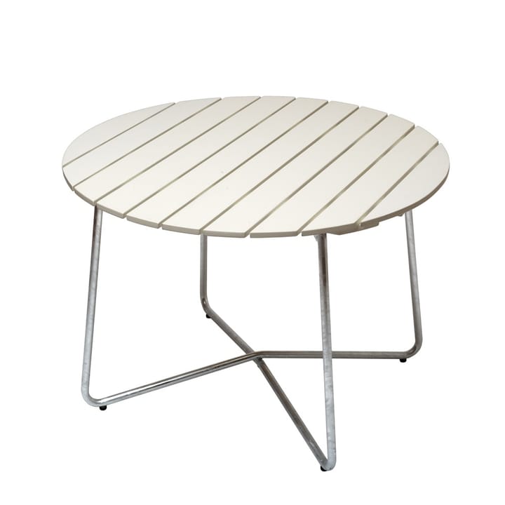 9A dining table - White lacquered oak Ø100 cm - Grythyttan Stålm�öbler