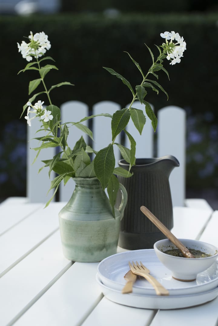 9A dining table - White lacquered oak Ø100 cm - Grythyttan Stålmöbler