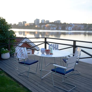 9A dining table - White lacquered oak Ø120 cm - Grythyttan Stålmöbler