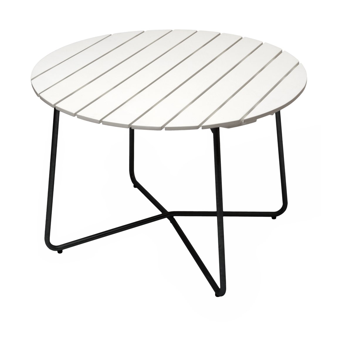 Grythyttan Stålmöbler 9A dining table White lacquered oak-black, Ø100 cm