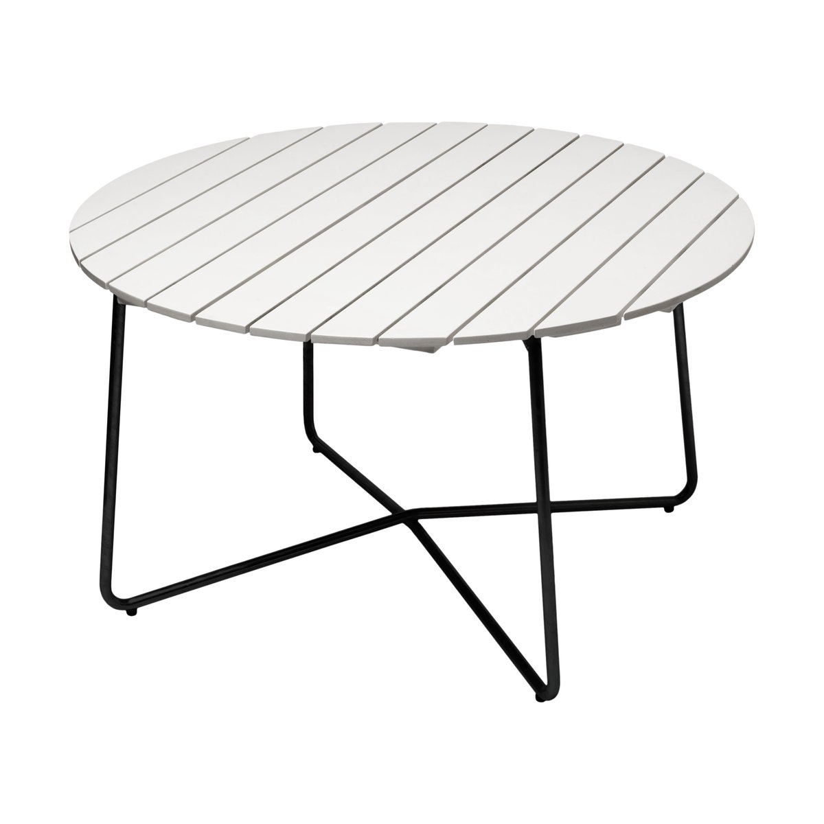 Grythyttan Stålmöbler 9A dining table White lacquered oak-black, Ø120 cm