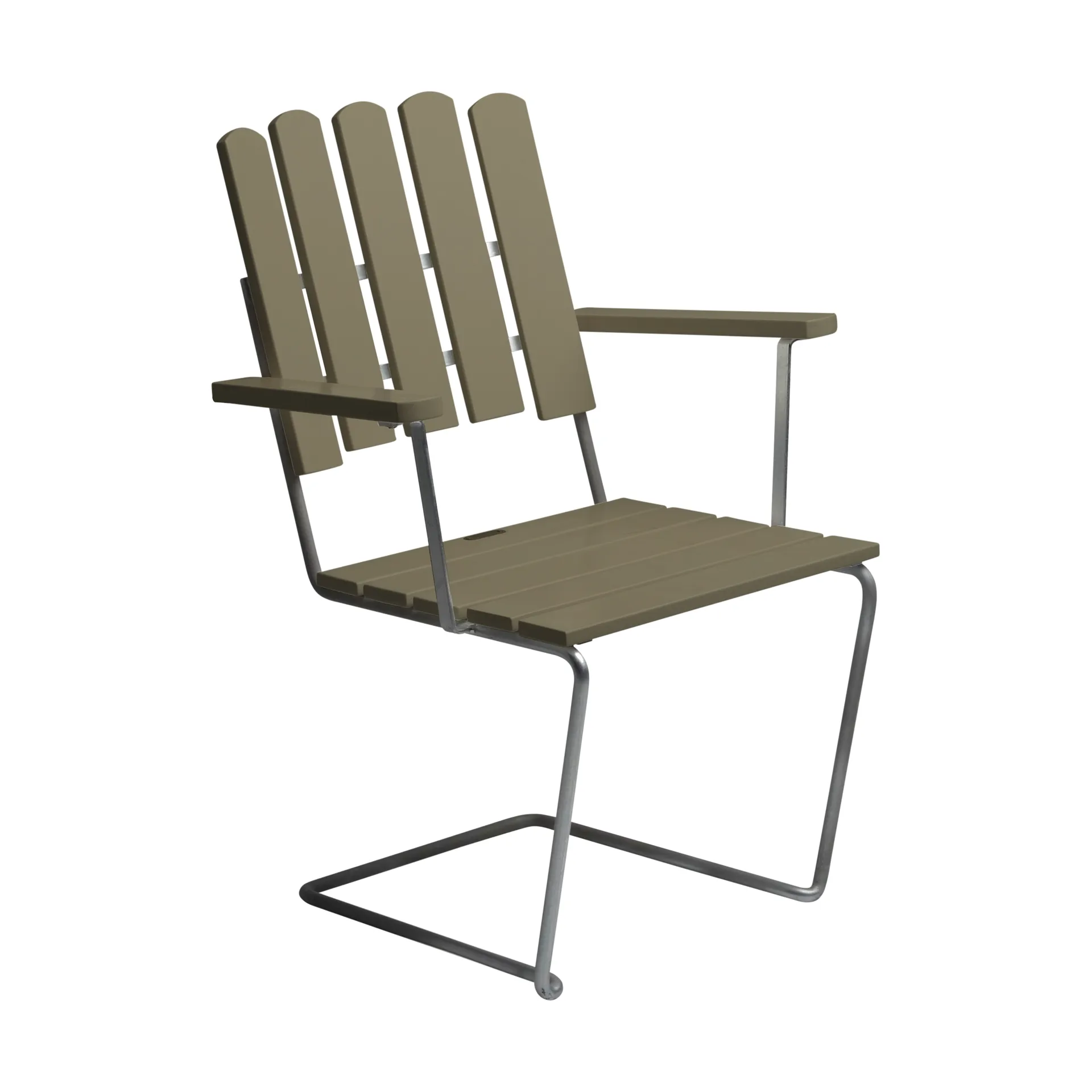 A2 armchair, Light green oak-hot-dip galvanized stand Grythyttan Stålmöbler