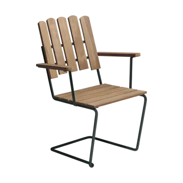 A2 armchair - Untreated teak-black - Grythyttan Stålmöbler
