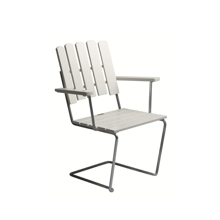 A2 armchair - White lacquer oak-hot-dip galvanized - Grythyttan Stålmöbler