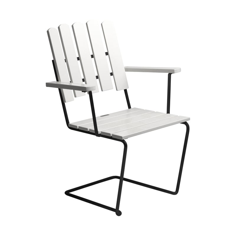 Grythyttan Stålmöbler A2 armchair White lacquered oak-black