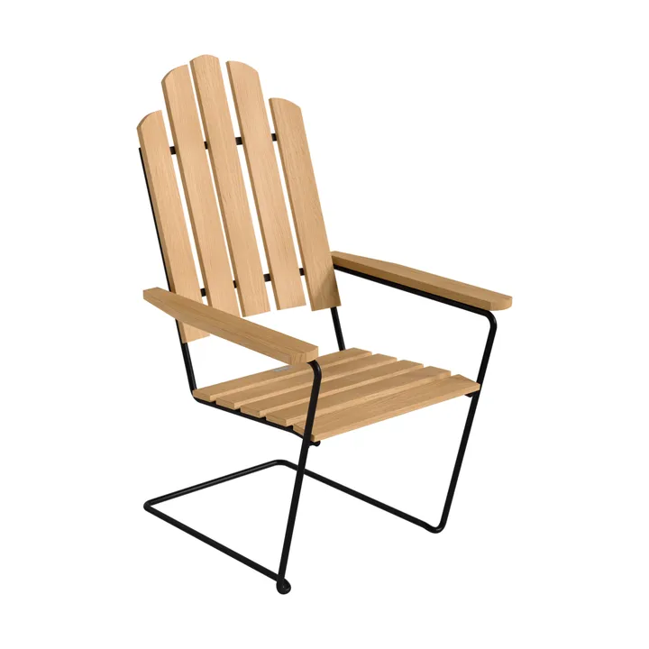 A3 sun chair - Oiled oak–black steel frame - Grythyttan Stålmöbler
