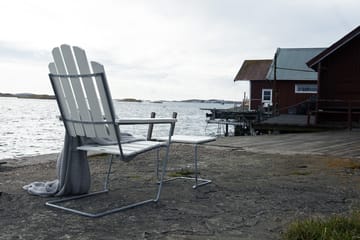 A3 sun chair - White lacquer oak-hot-dip galvanized - Grythyttan Stålmöbler
