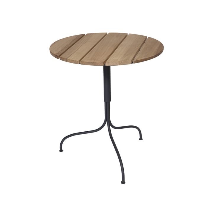 Akleja table Ø65cm - Teak-dark grey stand - Grythyttan Stålmöbler