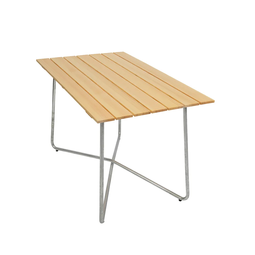 B25A table, Pine oil-hot-dip galvanized Grythyttan Stålmöbler
