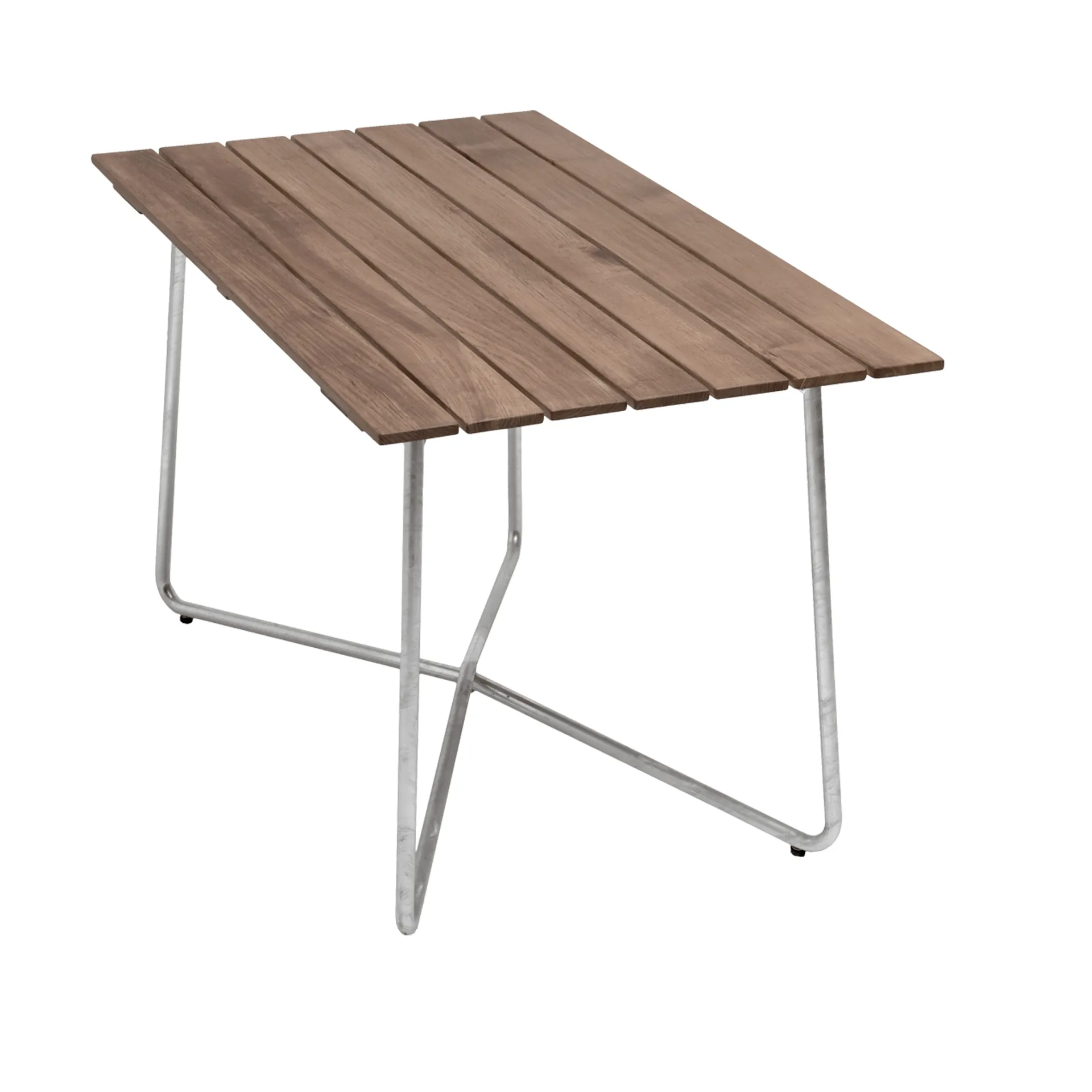 B25A table, Teak-hot-dip galvanized stand Grythyttan Stålmöbler