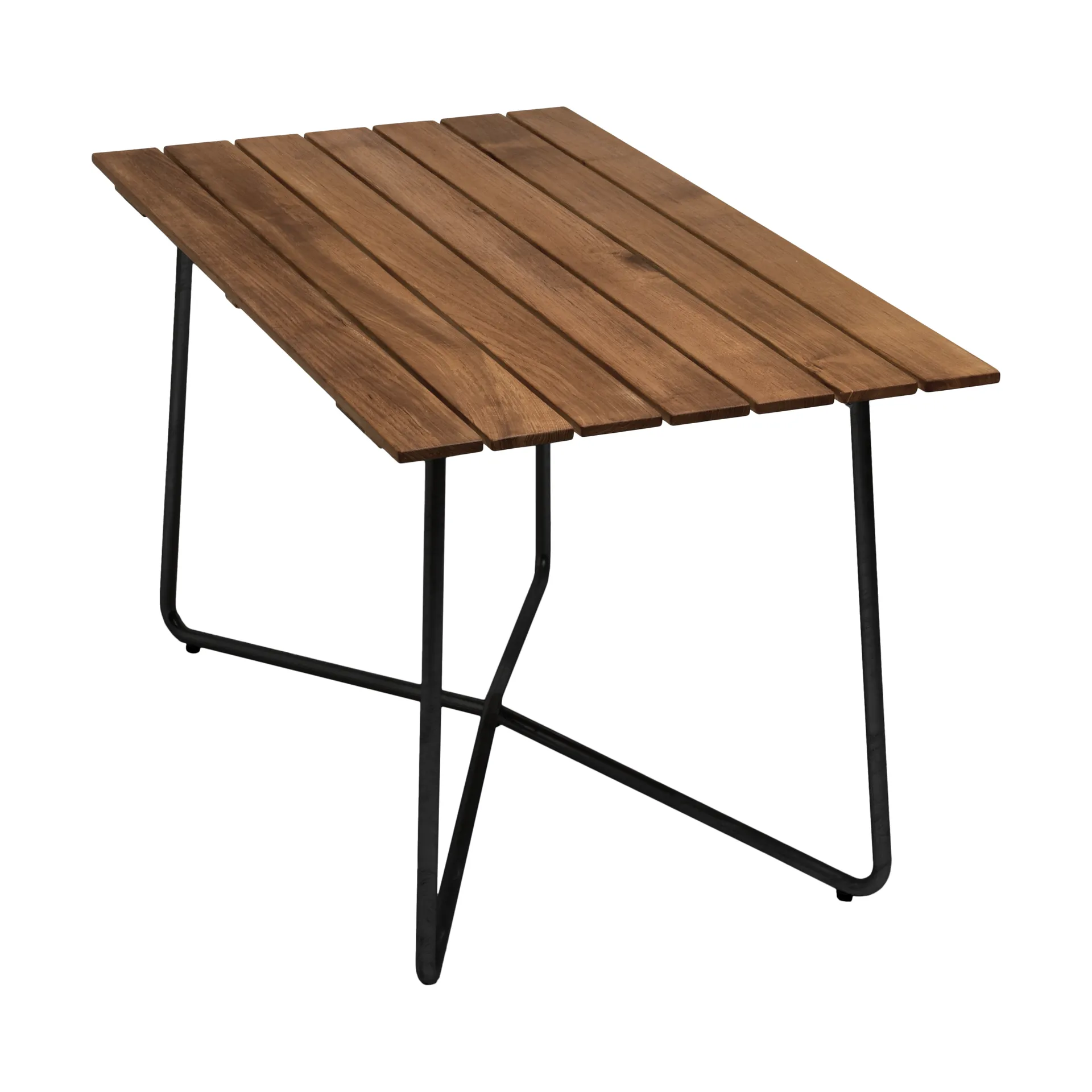 B25A table, Untreated teak-black Grythyttan Stålmöbler