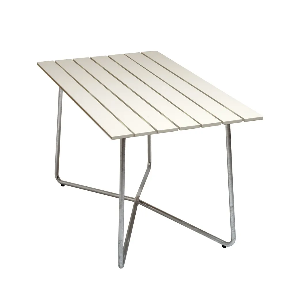 Grythyttan Stålmöbler B25A table White lacquer oak-hot-dip galvanized