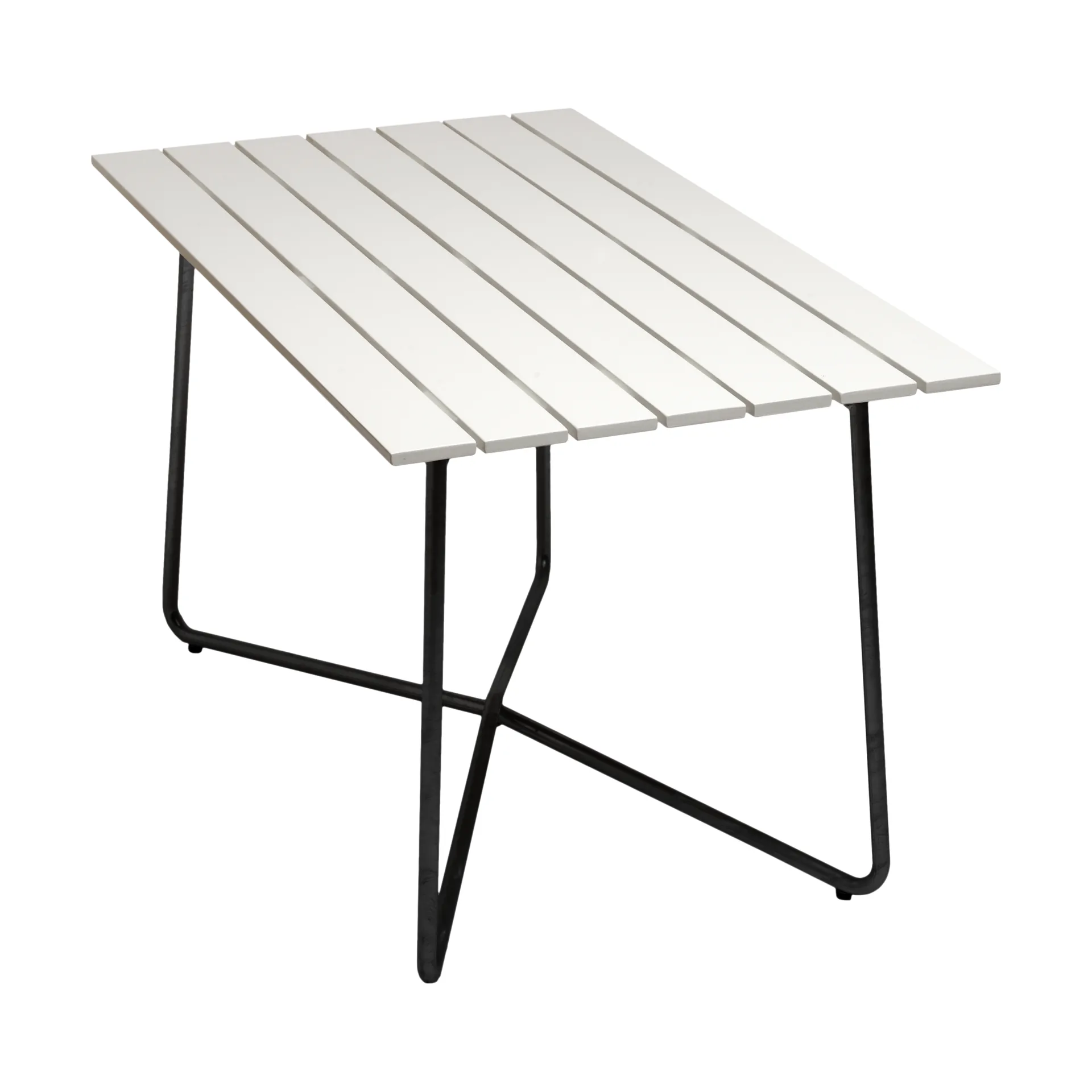 B25A table, White lacquered oak-black Grythyttan Stålmöbler