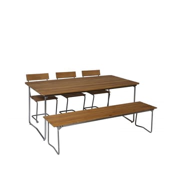 B31 170 dining table - Oak oil-hot-dip galvanized stand - Grythyttan Stålmöbler