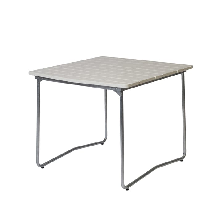 B31 84 dining table - White lacquer oak-hot-dip galvanized stand - Grythyttan Stålmöbler