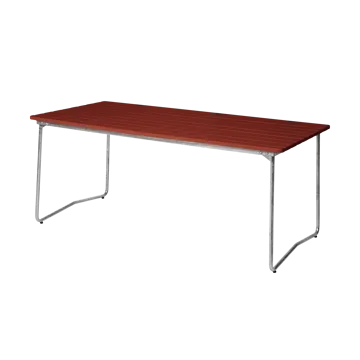 B31 dining table - 170x92 cm, Dark red lacquered oak-galvanised steel - Grythyttan Stålmöbler