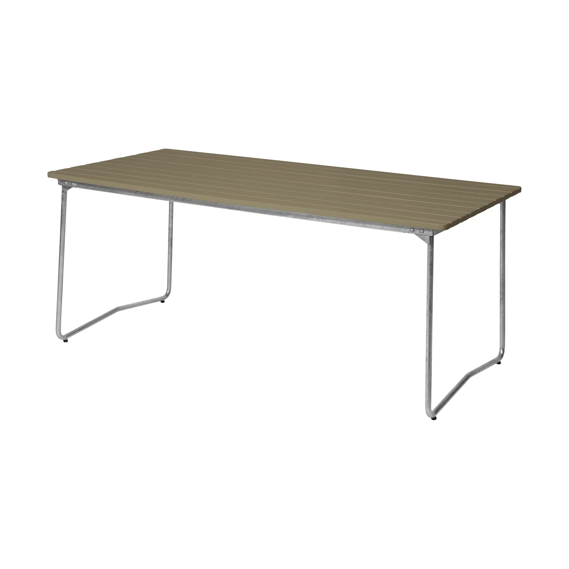 B31 dining table, Light green oak-hot galvanized Grythyttan Stålmöbler