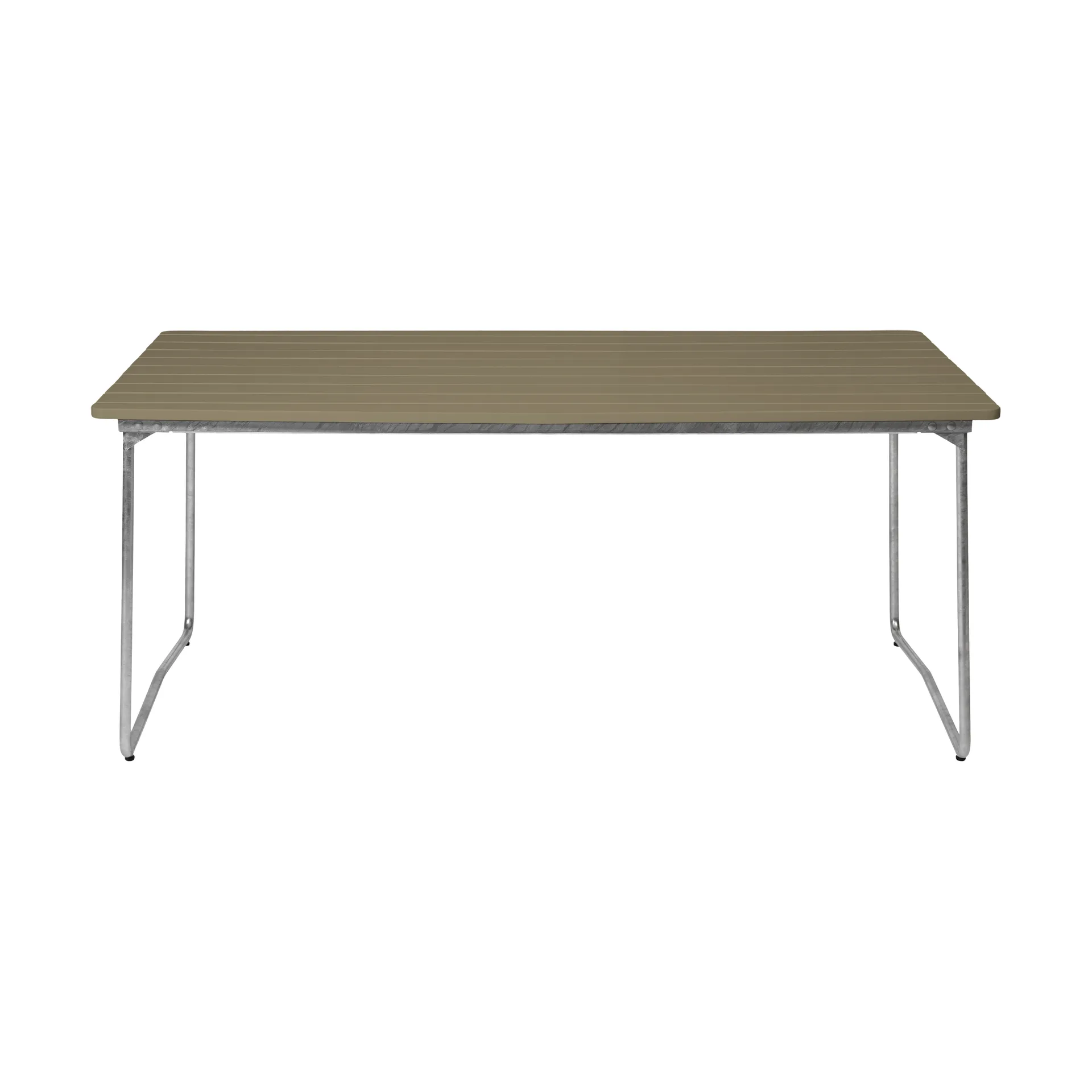 B31 dining table, Light green oak-hot galvanized Grythyttan Stålmöbler