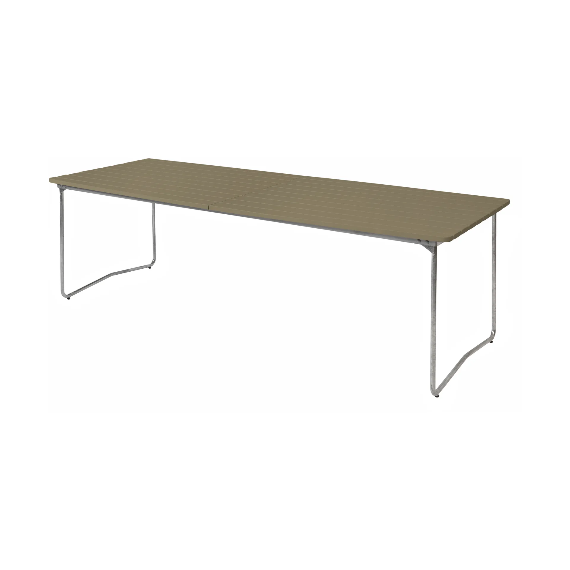 B31 dining table, Light green oak-hot galvanized Grythyttan Stålmöbler